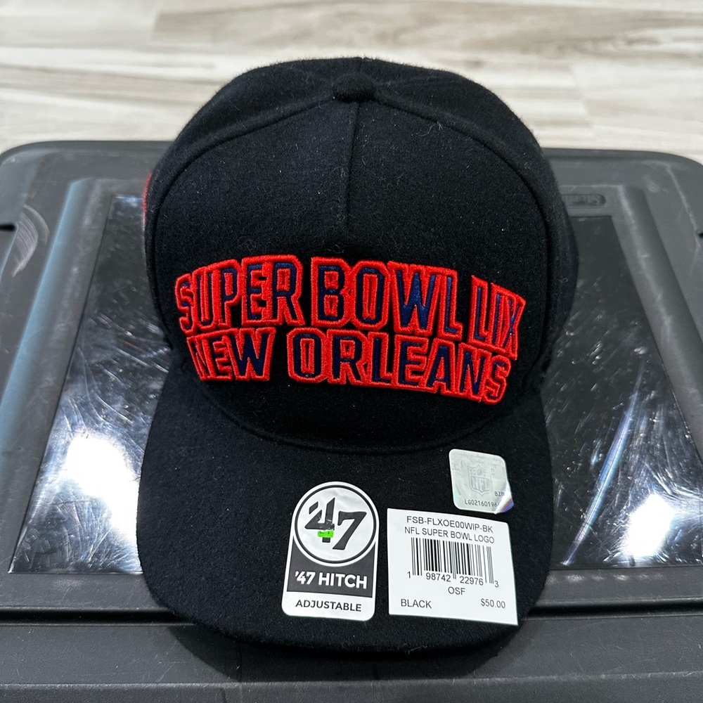 '47 Brand HITCH Super Bowl LIX New Orleans Black and Red Snapback Hat